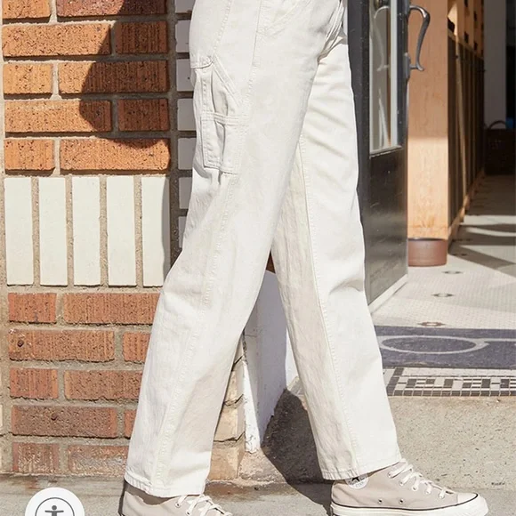 Brandy Melville White Cargo/carpenter pants